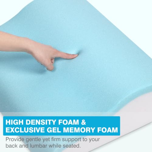 Dual Layer Lumbar Support Pillow for Recliner - Gel Memory Foam