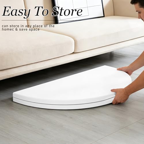 4ft Round Folding Table, Portable Heavy-Duty Plastic Picnic Table with Handle