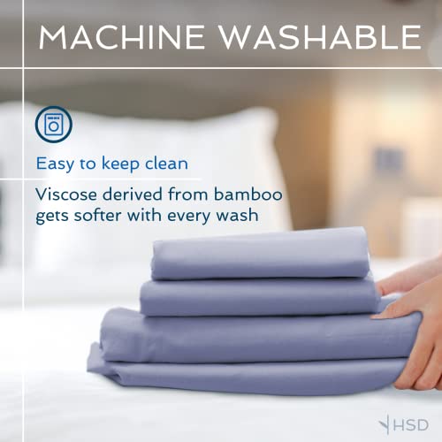 Hotel Sheets Direct 100% Bamboo Viscose Queen Bed Sheet Set - 4 Piece, White