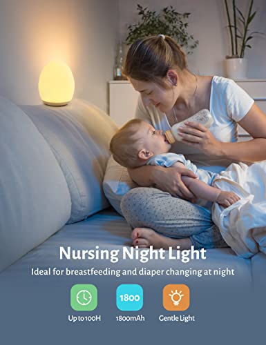 Rechargeable Egg Baby Night Light with Touch Control & 7-Color RGB