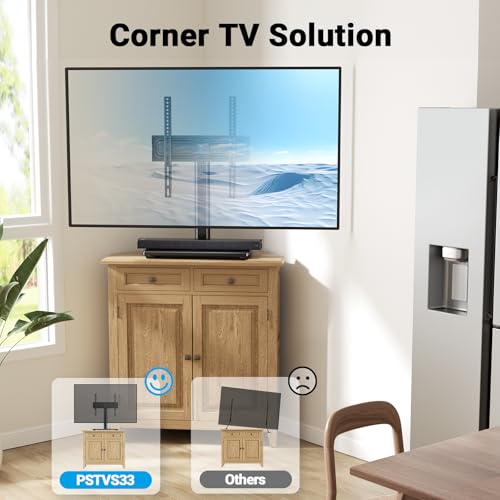 Universal Swivel Tabletop TV Stand for 24-60 Inch TVs, Height Adjustable