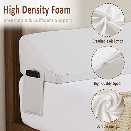 King Size Bed Wedge Pillow - Triangle Gap Filler for Headboard