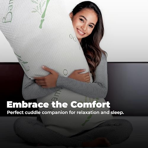 20x54 Inch Bamboo Fiber Memory Foam Body Pillow for Side Sleepers