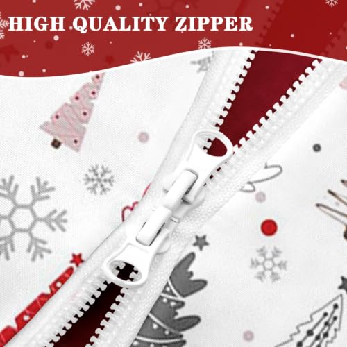 Nesker Christmas Tree Twin Zipper Bedding Set for Kids, 3-Piece All-in-One