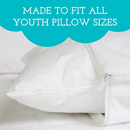 Waterproof Pillow Protectors (2-Pack), Soft Terry Cotton Zippered Covers