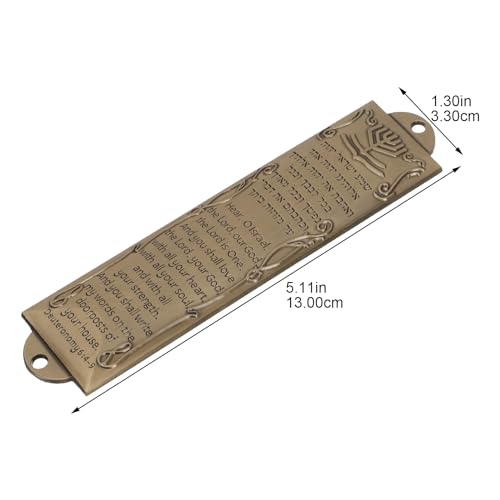 6-Piece Vintage Metal Mezuzah Case Set with Scrolls for Door Frame Entrance