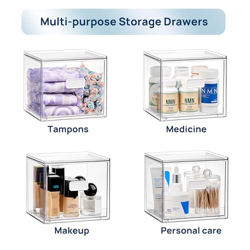 Vtopmart Disposable Facial Towels Holder - Clear Acrylic Storage Drawer for XL Towels, Model 1