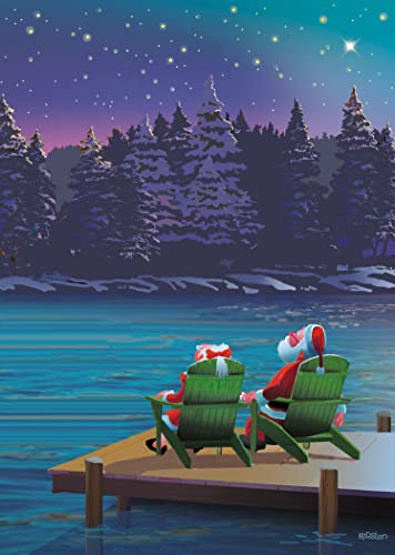 Stonehouse Collection Santa Stargazing Dock Christmas Cards - Standard Pack
