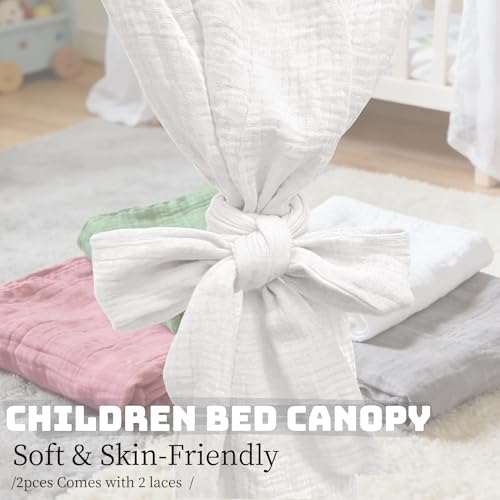 Pink Cotton Princess Bed Canopy - Kids House-Style Bedroom Curtain Drapes