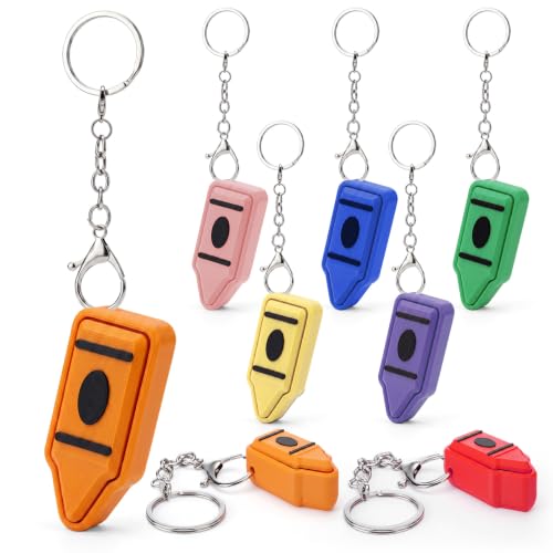 12-Pack Silent Crayon Fidget Keychains - Noiseless Sensory Stress Relief Toy