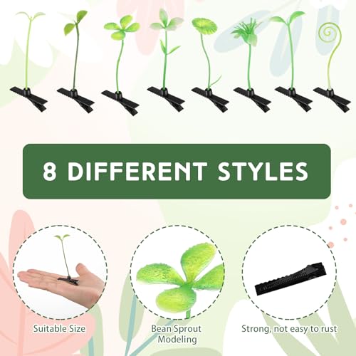 100 Pcs Plant Hair Clips Mixed Set - Fun Sprout and Flower Hair Accessories