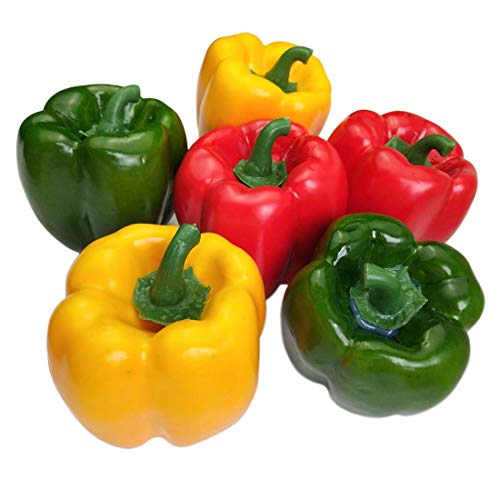 Artificial Bell Peppers 6-Piece Set, Lifelike Foam Decorative Vegetables