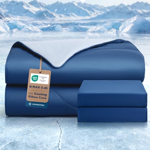 Cooling Comforter Set King Size with Pillowcases - Lightweight Summer Blanket