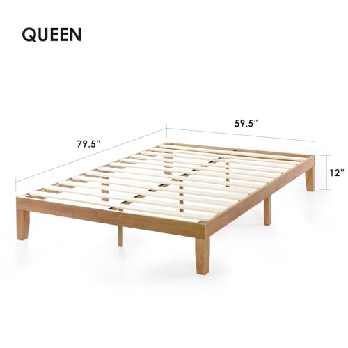 Mellow Naturalista Classic 12-Inch Solid Wood Queen Platform Bed