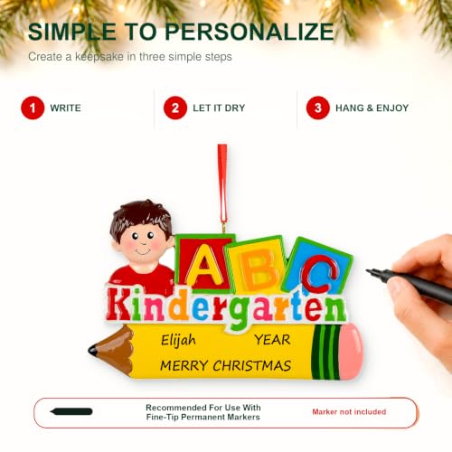 Custom Kindergarten Boy Christmas Ornament - Personalized School Gift 2026 | MAXORA