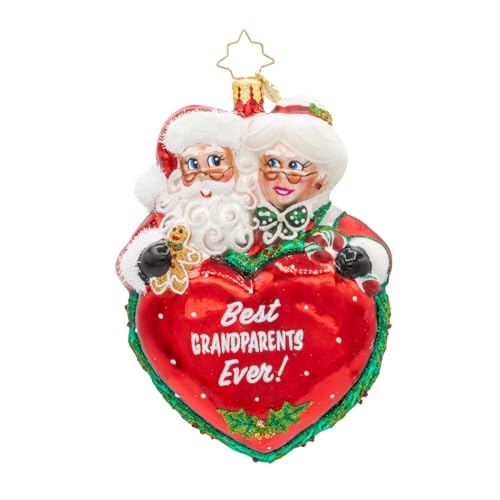 Christopher Radko Handcrafted European Glass Christmas Tree Ornament - Grandparents Gift