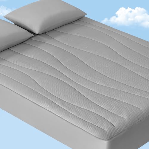 Cooling Mattress Pad Queen - Instant Cooling, Breathable & Soft