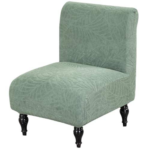Stretch Jacquard Armless Accent Chair Cover - Dark Green