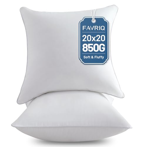 20x20 Square Pillow Inserts - Set of 2 Cotton Throw Pillow Cushions