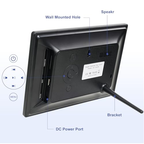 7-Inch Digital Day Clock for Elderly with Voice Announcement and Alarms