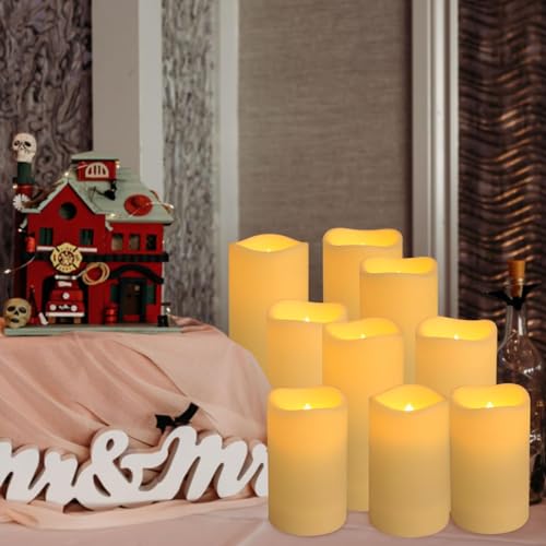 YOROXRG 24 Pack Ivory Waterproof Outdoor Flameless Candles with Remote & Timer Set