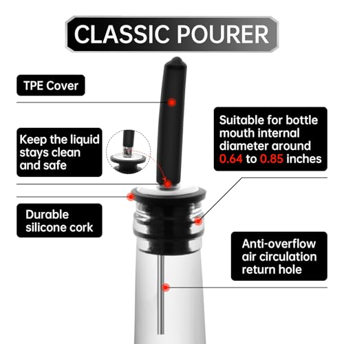 Eispap 2 Pack Stainless Steel Liquor & Oil Pourers with Dust Caps – Variation 2