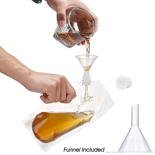 Vignee 10-Piece Cruise Liquor Flask Kit with 32oz, 16oz, 8oz Reusable Plastic Flasks & Funnel