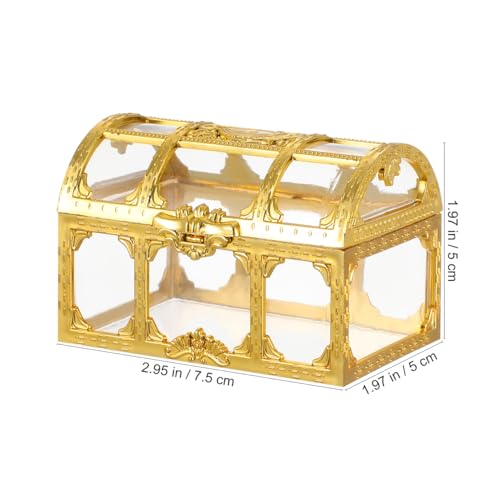 2-Piece Transparent Pirate Treasure Chest, Mini Plastic Jewelry Organizer