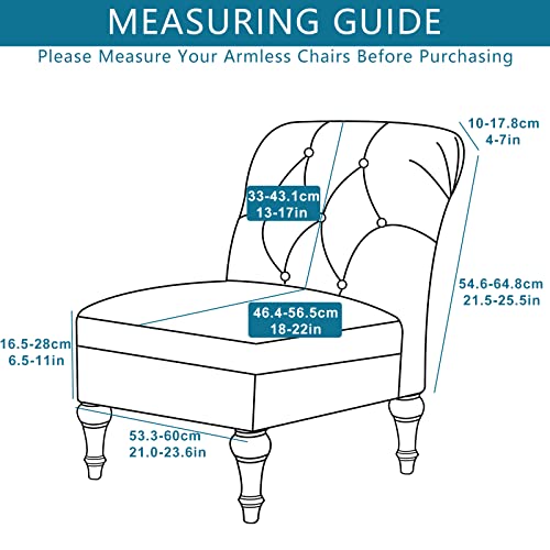 Armless Accent Chair Cover Slipcover - Stretchable Spandex Protector