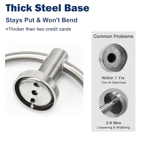 NearMoon Stainless Steel Bathroom Towel Ring - Wall Mounted Brushed Nickel
