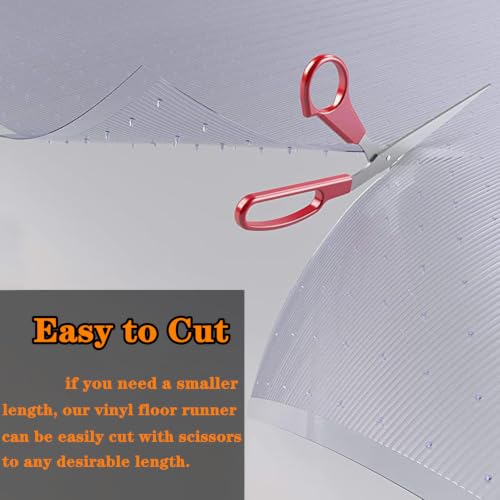 Clear Vinyl Carpet Protector Runner - 27" x 25' Non-Slip Floor Mat