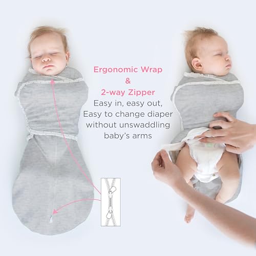 SwaddleDesigns 6-Way Omni Swaddle Sack - Arms Up Convertible Newborn Sleep Sack