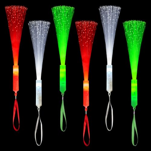 Christmas Fiber Optic Wand Party Favors - 12 Pack, Kids Light Up Toys, Holiday Decorations