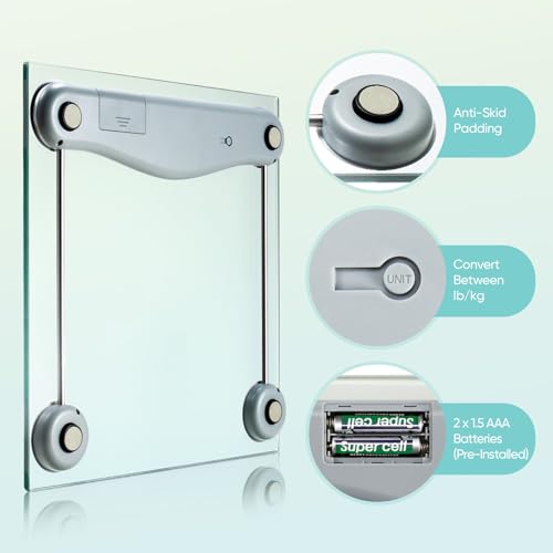 Etekcity Digital Body Weight Bathroom Scale with Tempered Glass and LCD Display