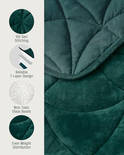 7 lb Leaf-Shaped Weighted Lap Blanket - 40" x 52" Soft Travel Throw