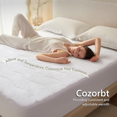 Queen Size Heated Mattress Pad with Dual Control and 10 Heat Settings