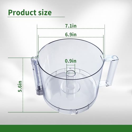 14-Cup Food Processor Work Bowl Replacement, 2-Tab Design