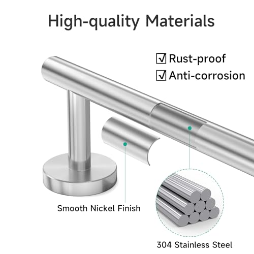 USHOWER 24-Inch Brushed Nickel Bathroom Towel Bar, Wall Mounted Stainless Steel