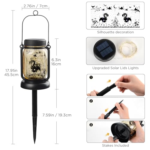Dachshund Solar Garden Light Outdoor Waterproof Hanging Dog Lantern