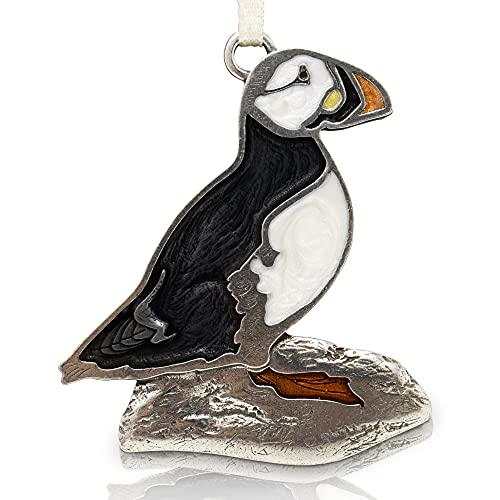 DANFORTH Puffin Bird Christmas Tree Ornament - Handcrafted Pewter Holiday Decor