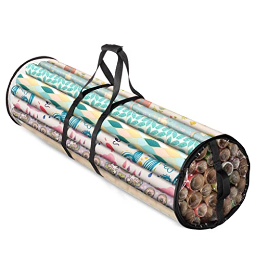 Round Christmas Gift Wrapping Paper Organizer 40 Inch Storage Container