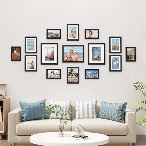 15-Piece Multi-Size Black Gallery Wall Picture Frame Set for Home Decor