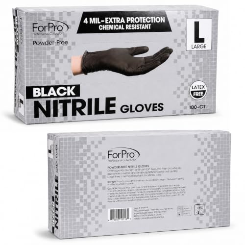 ForPro Disposable Nitrile Gloves 4 Mil Food Safe Latex-Free
