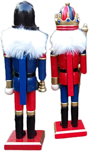 12-Inch Wooden Nutcracker Christmas Figure with Scepter - Holiday Decor
