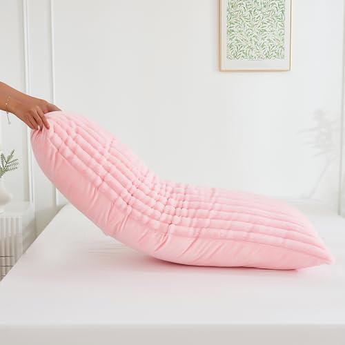 Full Body Pillow with Fluffy Faux Fur Cover, 20x54 Inches