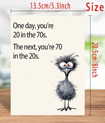 Funny 70th Birthday Card - Humorous Greeting Card for Men and Women