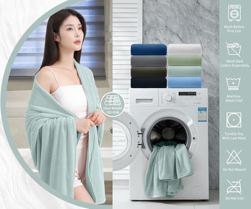 4-Piece Extra Large Bath Sheet Set, 35x70 Inch Oversized Towels, Aqua