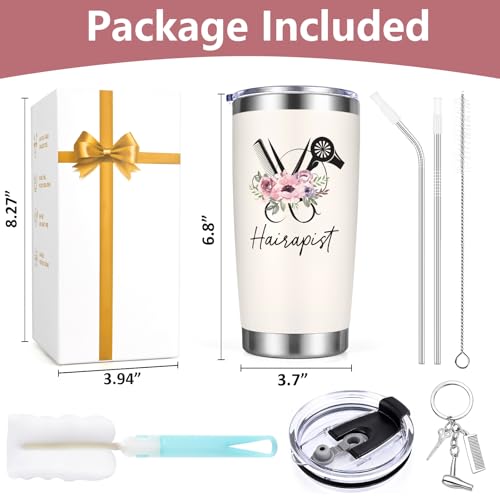 Creamy-1 Hairdresser Gift Set Insulated Tumbler & Keychain for Women