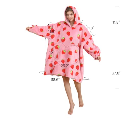 Oversized Wearable Blanket Hoodie with Sherpa Lining