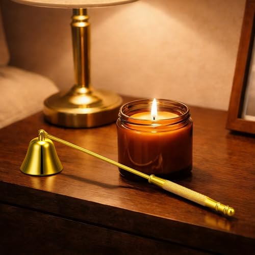 Gold Stainless Steel Candle Snuffer with Long Handle